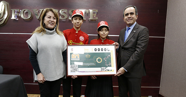 Develan billete de lotería para celebrar el 50 aniversario del Fovissste
