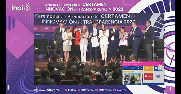 Recibe UANL premio en certamen de Innovación en Transparencia 2023