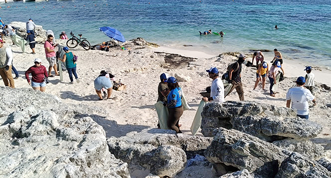 Llevan a cabo segunda jornada de limpieza de playas de Cancún