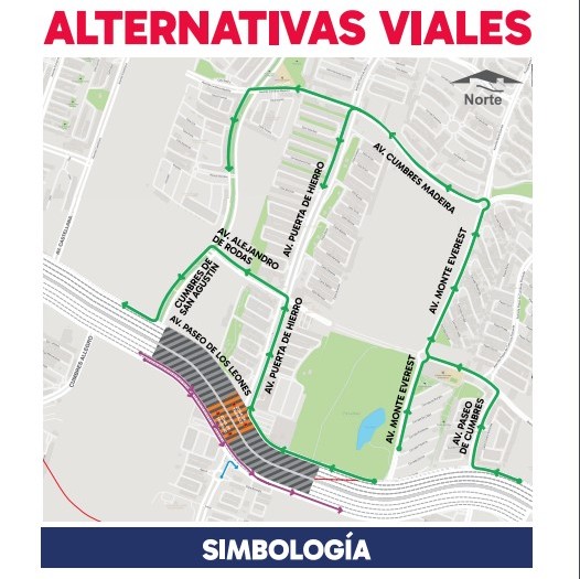 Comienzan mañana domingo restricciones viales en Leones y Puerta de Hierro