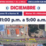Anuncian restricciones viales nocturnas por obras del Circuito Vial Huajuco