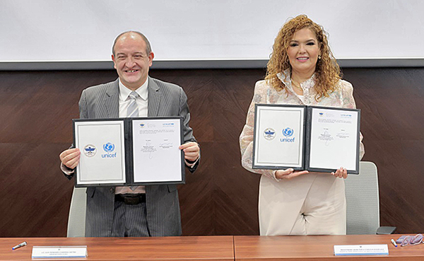 Firma PJENL convenio con UNICEF